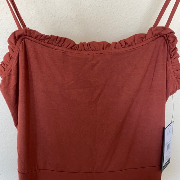 NWT Volcom Ruffle Trim Orange Dress - Picture 2 of 6